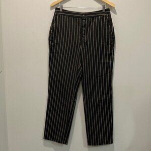 MASSIMO Dutti Pin Striped Cropped Cotton Trousers Pants Size 6